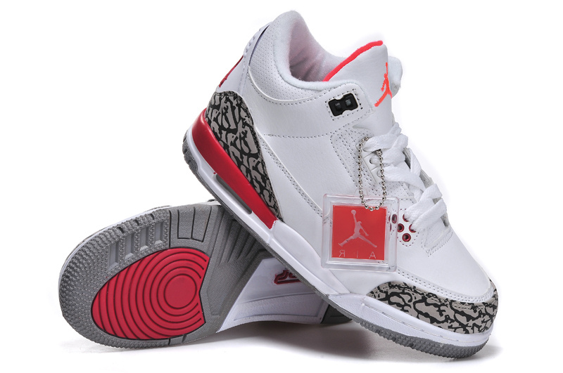 Air Jordan 3 Kid'S Shoes White/Red/Black Online